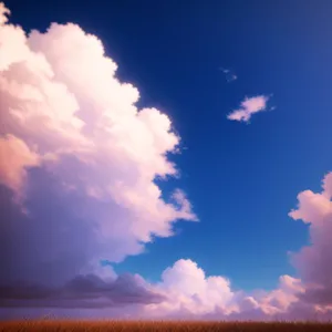 Vibrant Summer Sky with Fluffy Clouds