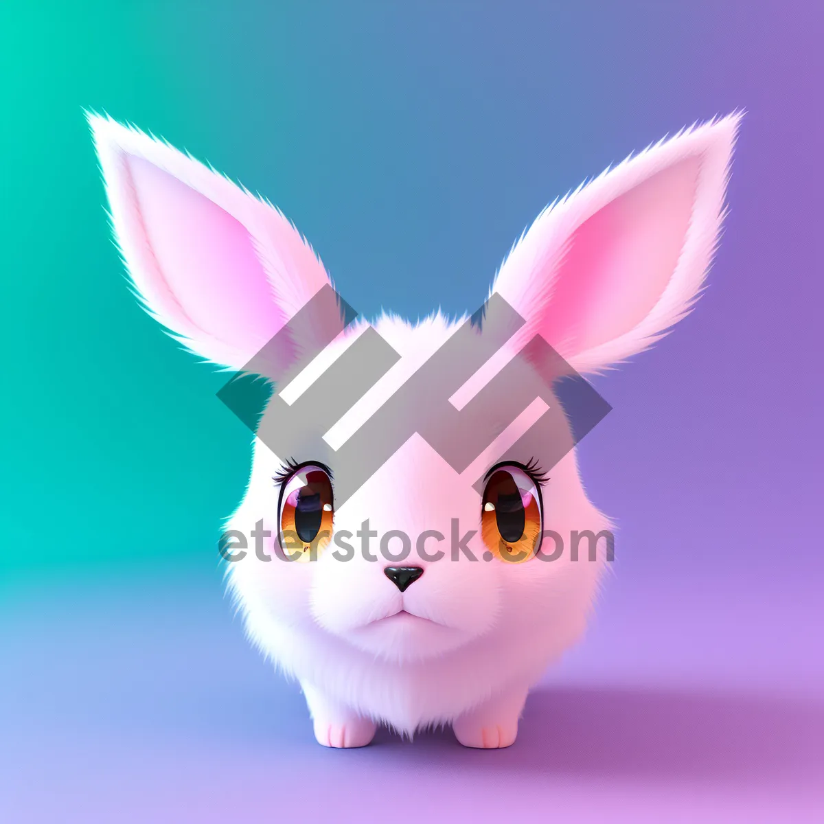 Picture of Cute Pink Bunny Piggy Bank Cartoon Image