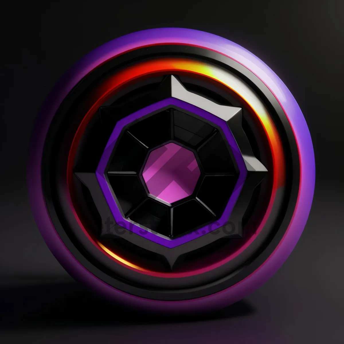 Picture of Sleek black circular glass button icon