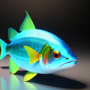 Underwater Goldfish Fin in Seawater Aquarium