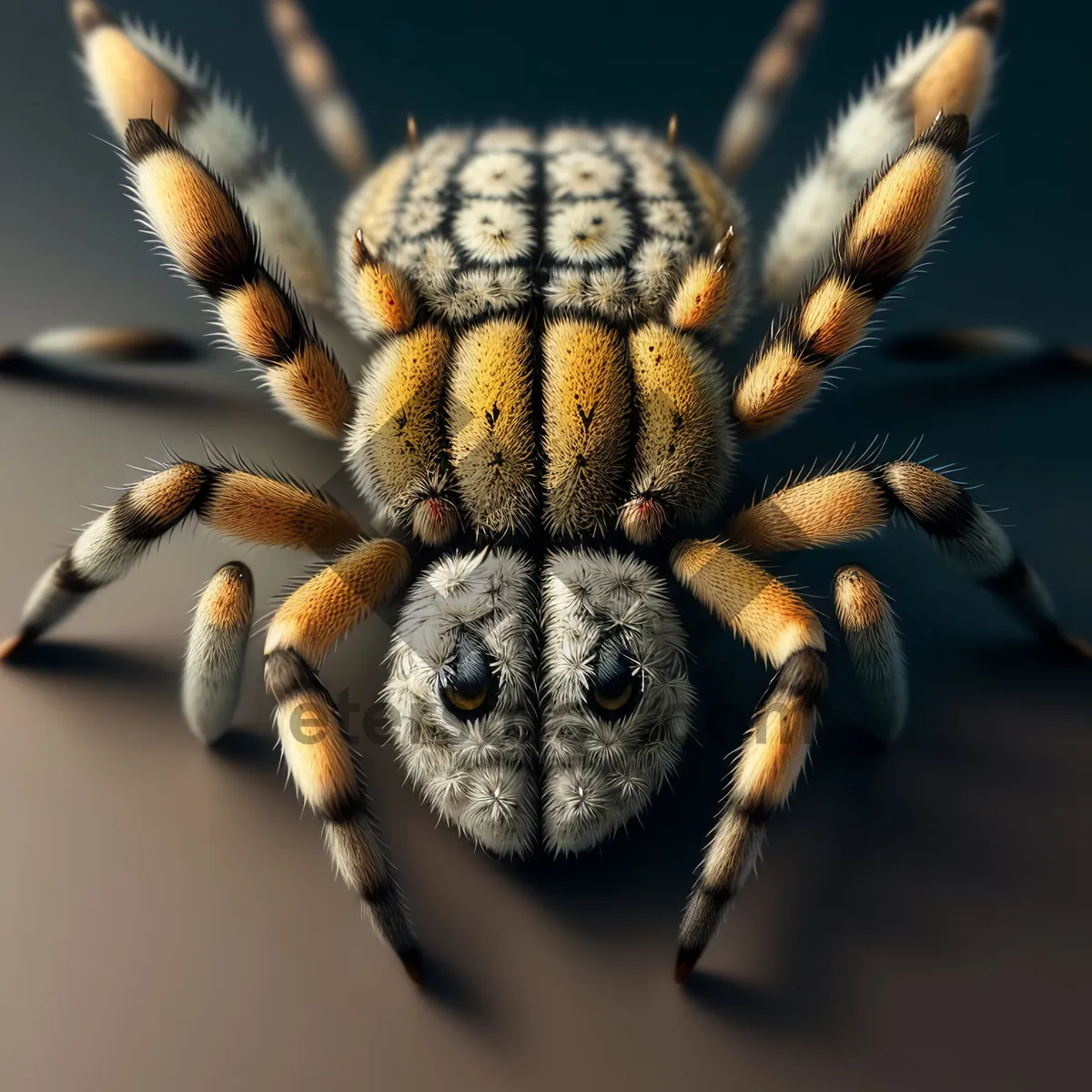 Picture of Black and Gold Garden Spider in Close-up