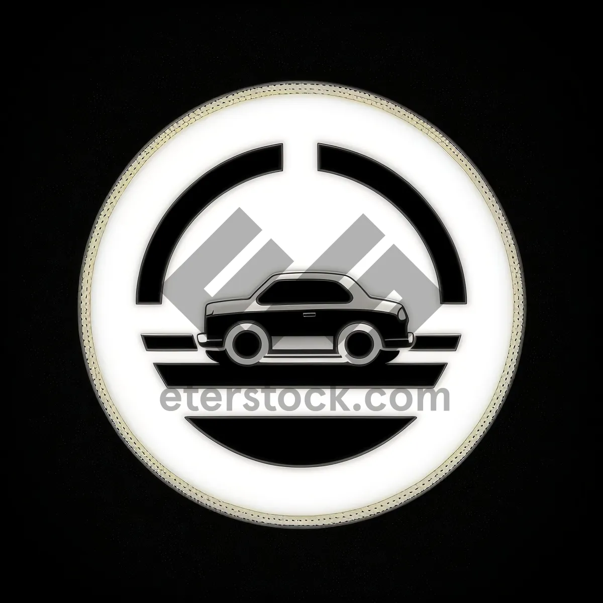 Picture of Shiny Black Metal Round Button Icon