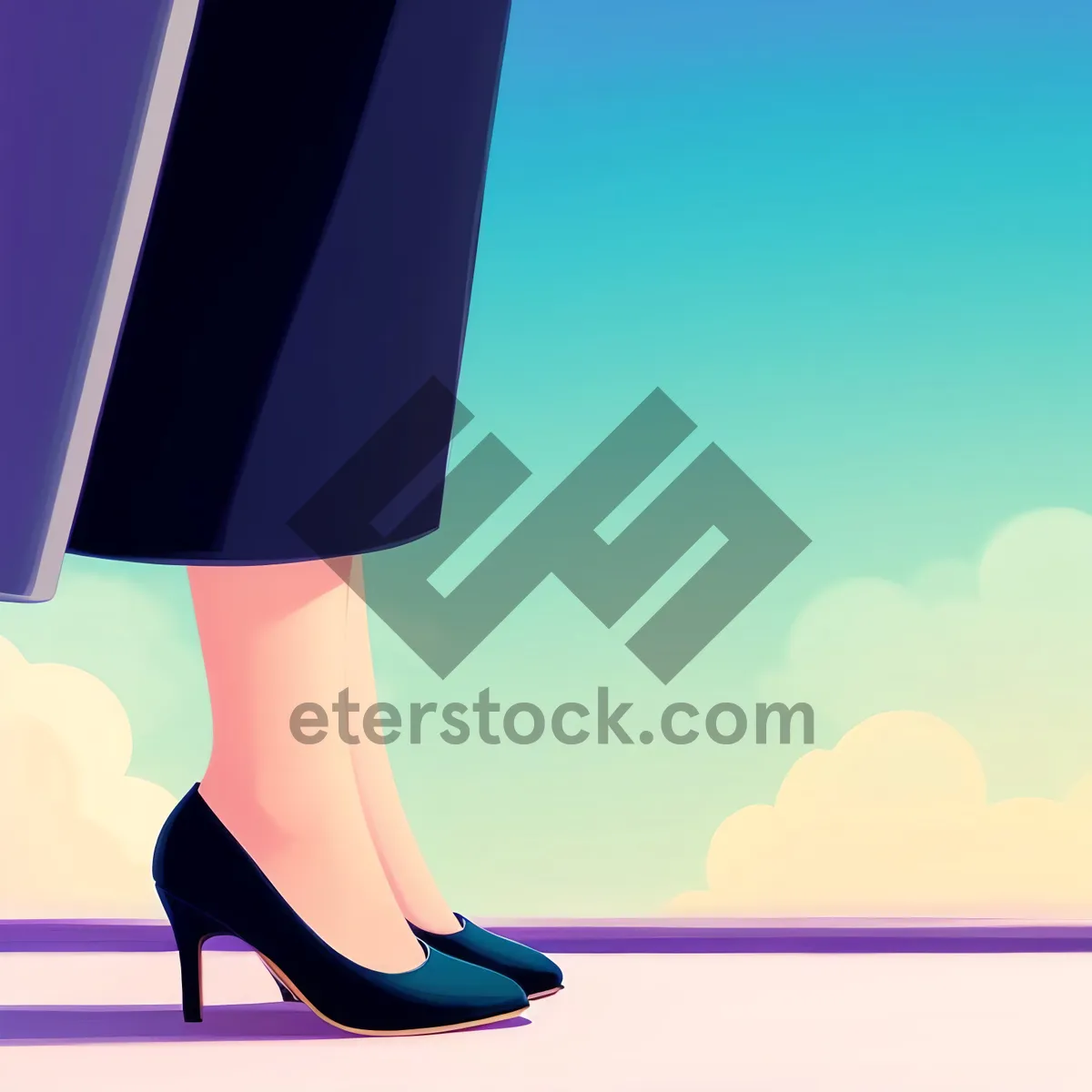 Picture of Businessman with 3D cartoon leg.