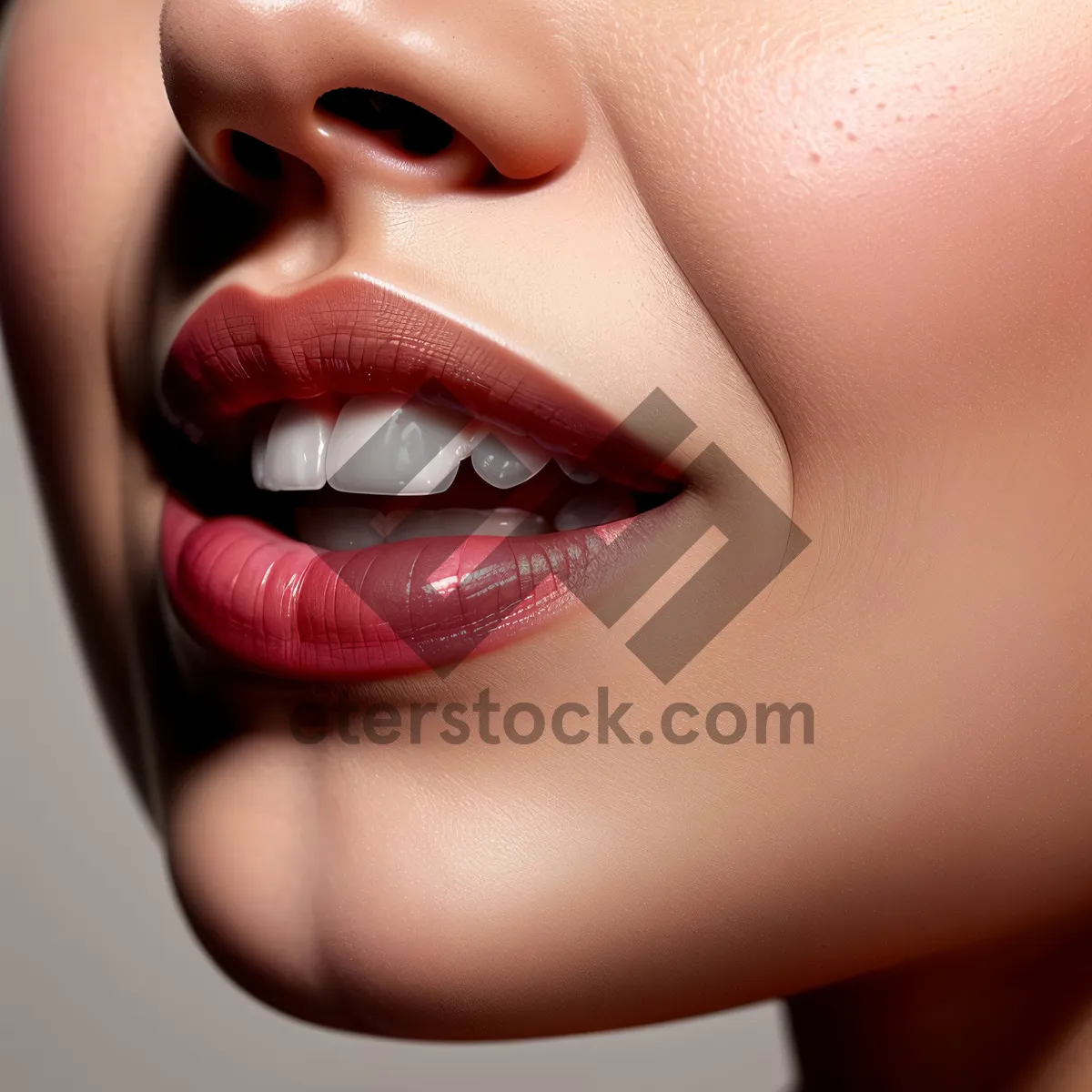 Picture of Stunning Close-up of Attractive Model with Red Lips