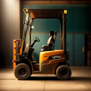 Industrial Forklift in Warehouse