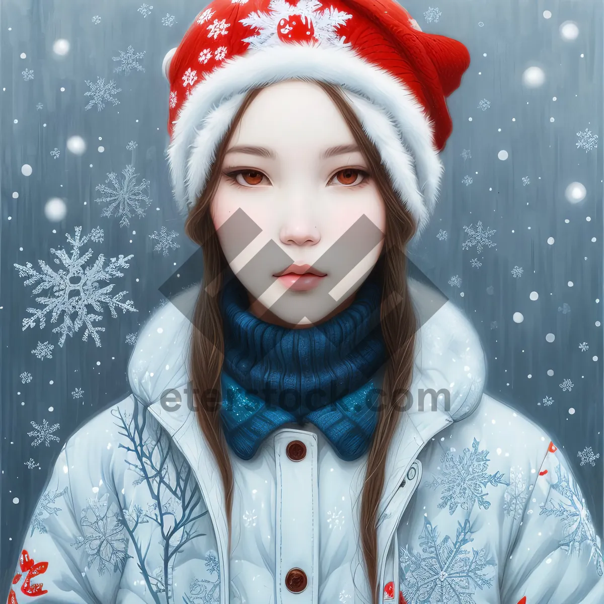 Picture of Joyful Winter Hat Fashion Model Posing with Smiling Expression