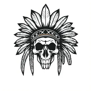 Floral silhouette design element in retro style.