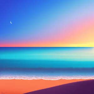 Summer Sky: Vibrant Seascape Wallpaper with Radiant Sun