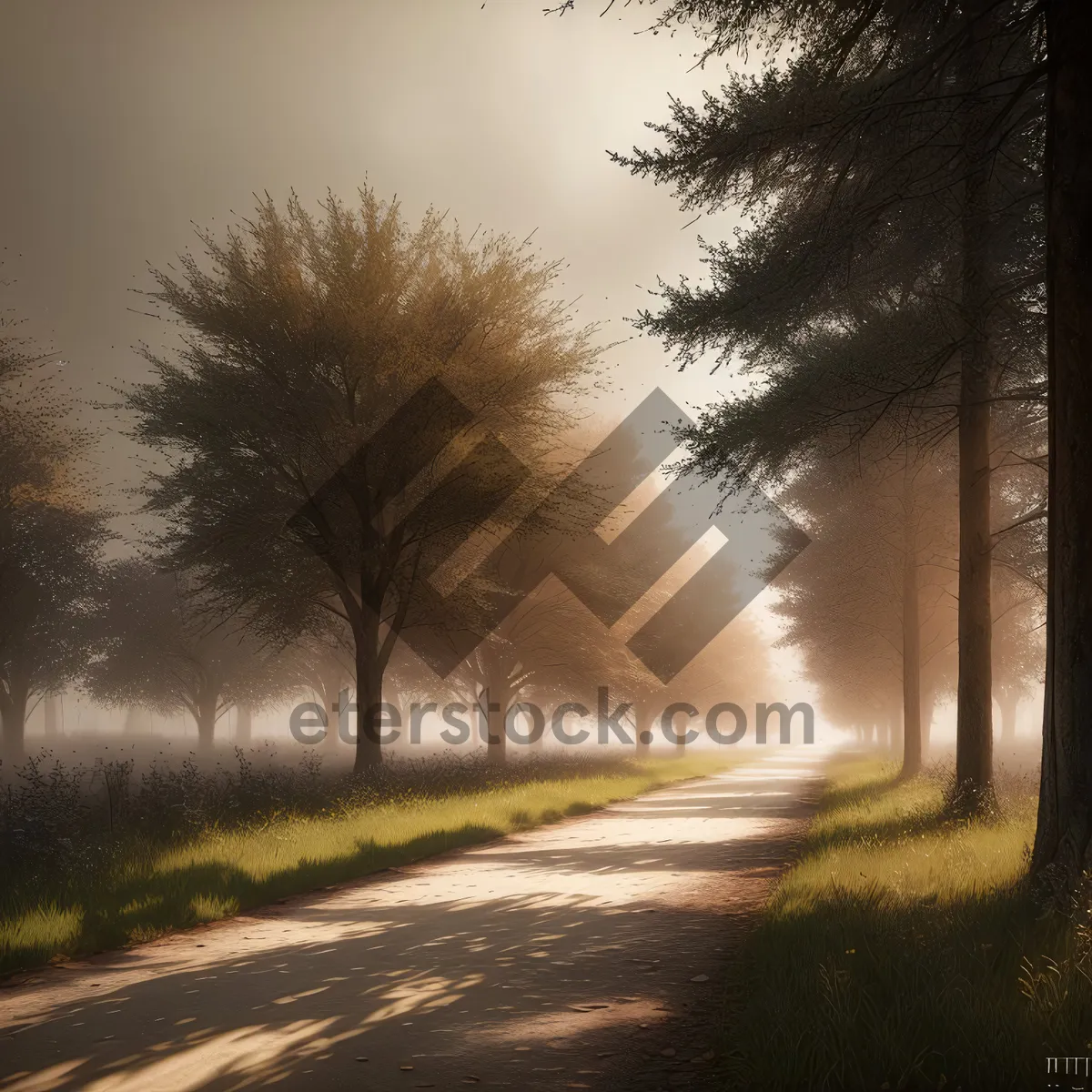 Picture of Scenic Road with Car Mirror Reflection
