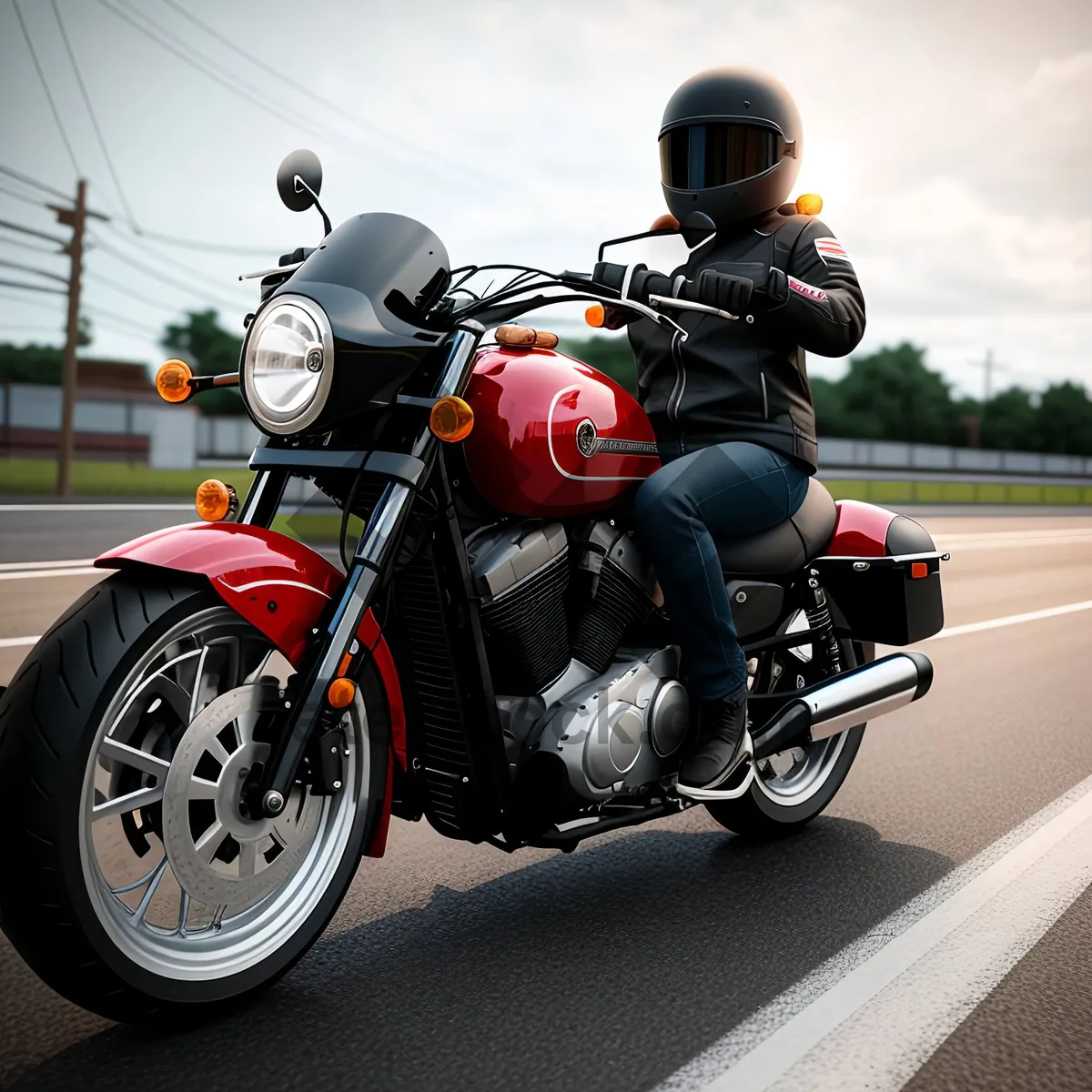 Picture of Speedy Motorbike Racing on Open Road