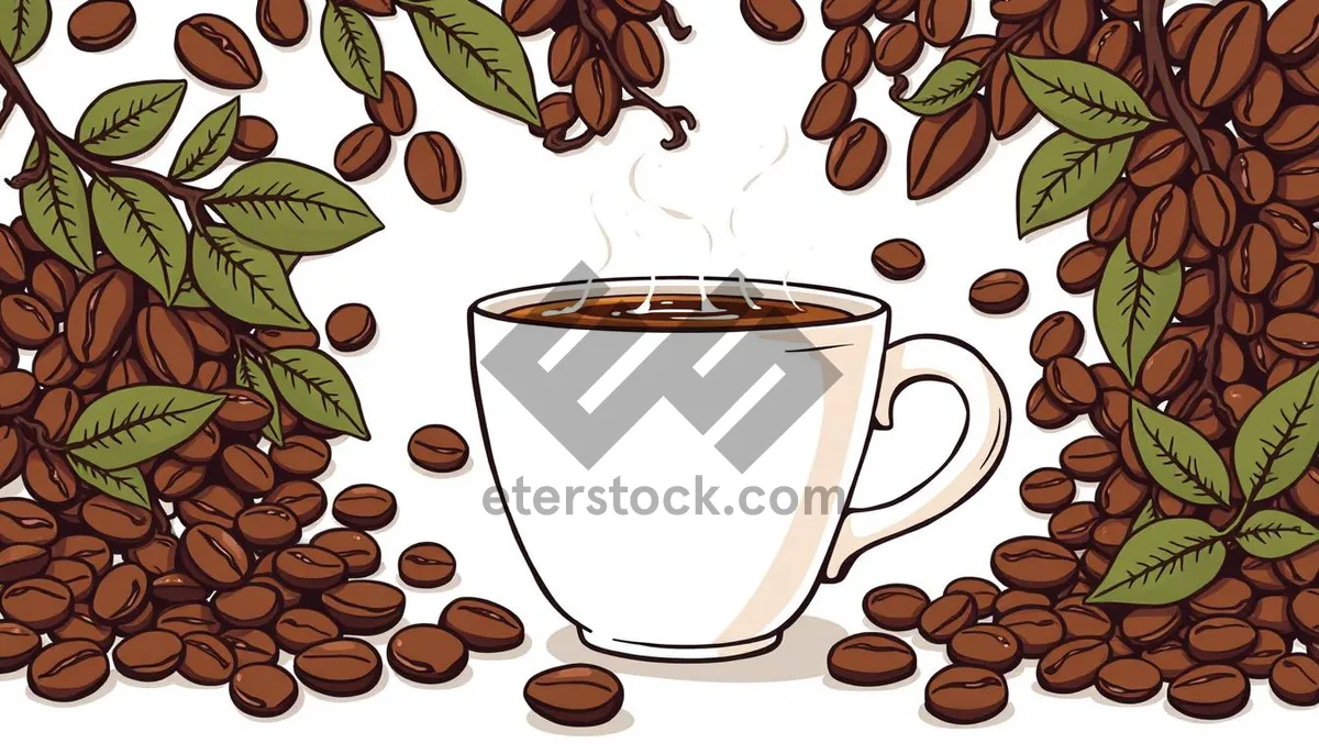 Picture of Brown coffee cup with label - Delicious drink concept