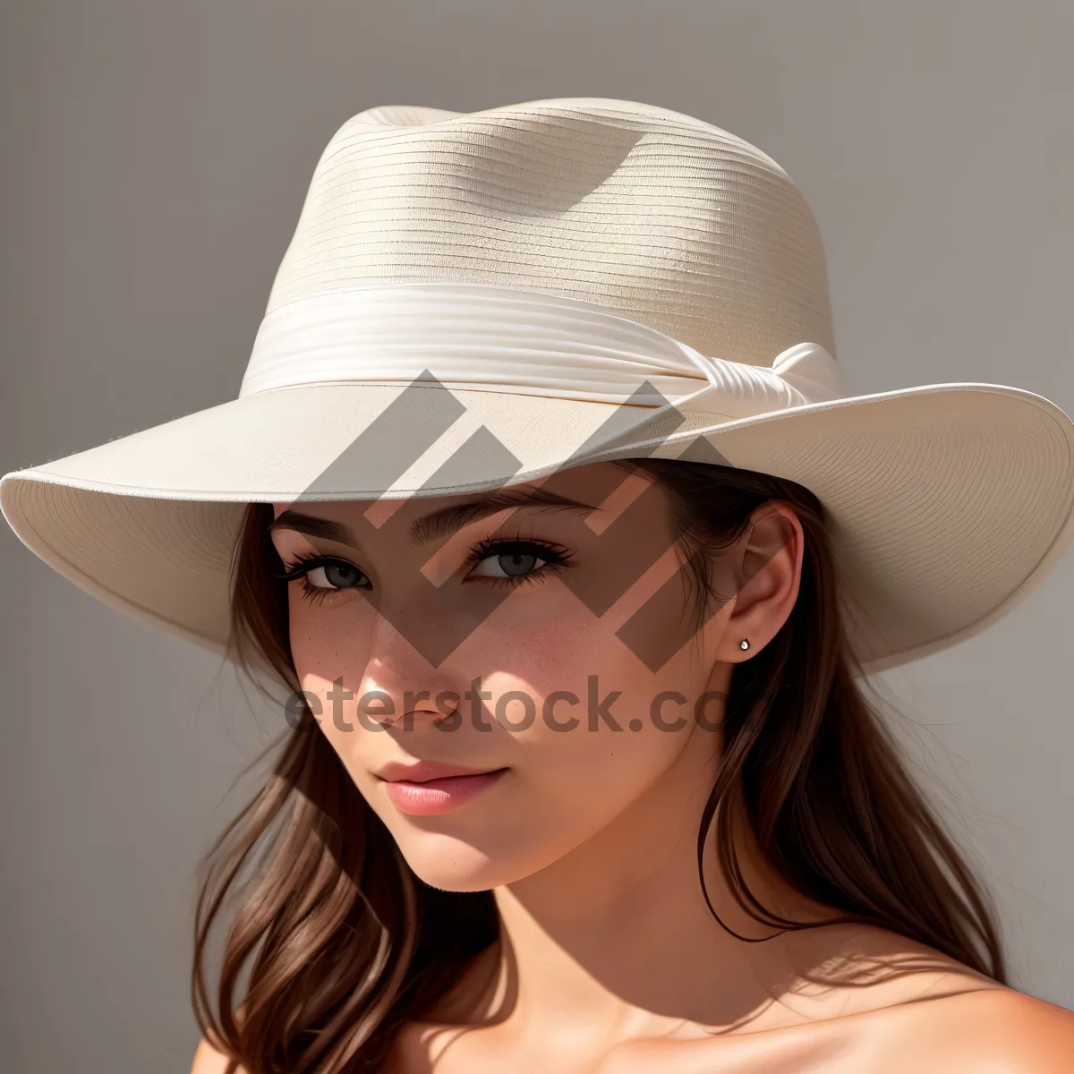 Picture of Stylish Cowboy Hat Fashion Model with a Radiant Smile