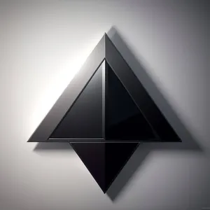 Solid Glass Pyramid Icon - 3D Graphic Symbol