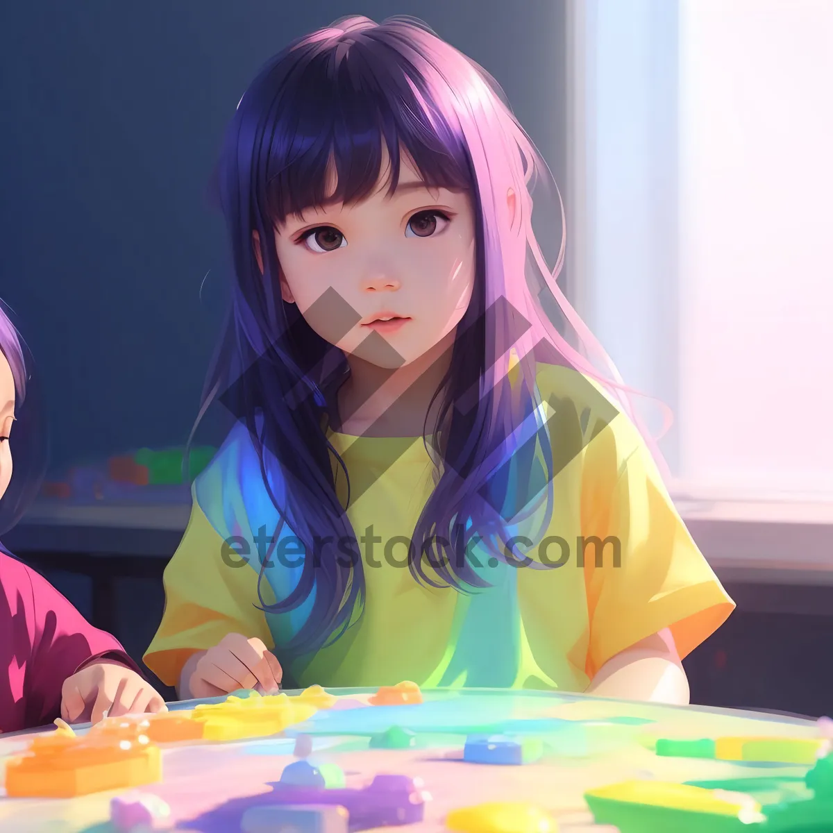 Picture of Happy child with doll, enjoying playful learning