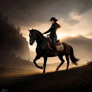 Riding the Stallion: Equestrian Cowboy on Horseback