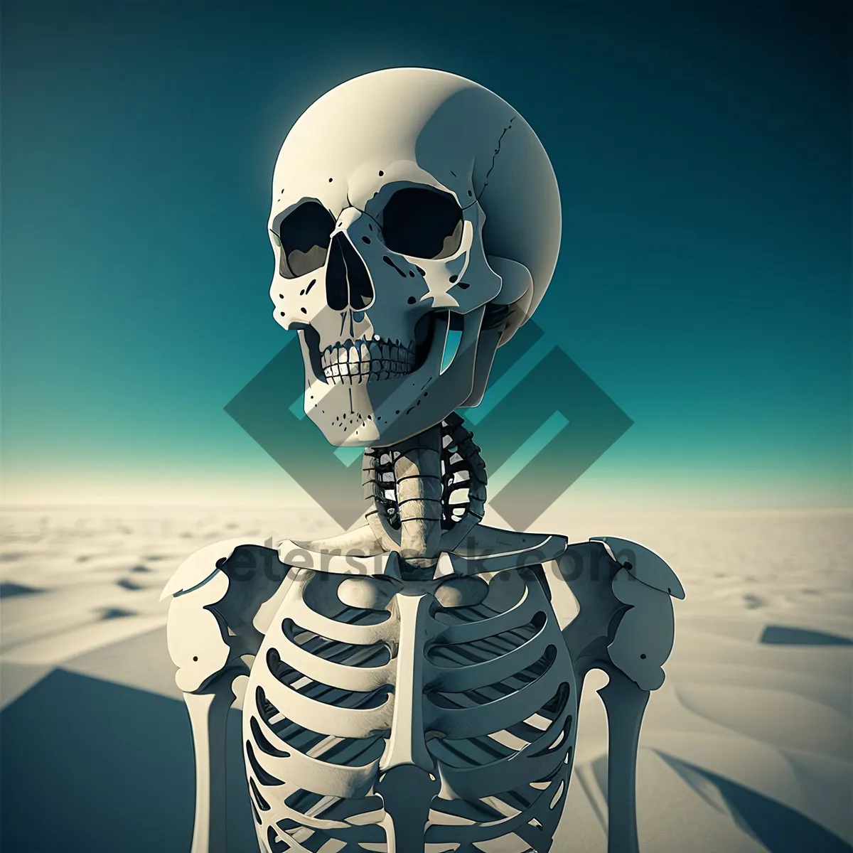 Picture of Sporty Skeleton: 3D Soccer Photographer Capturing the Action