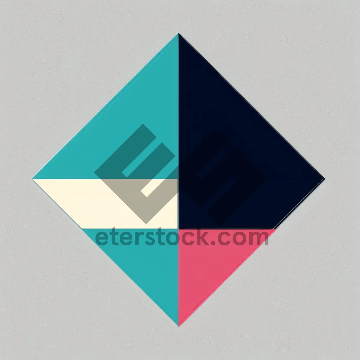 Picture of 3D pyramid icon with symbolic shape