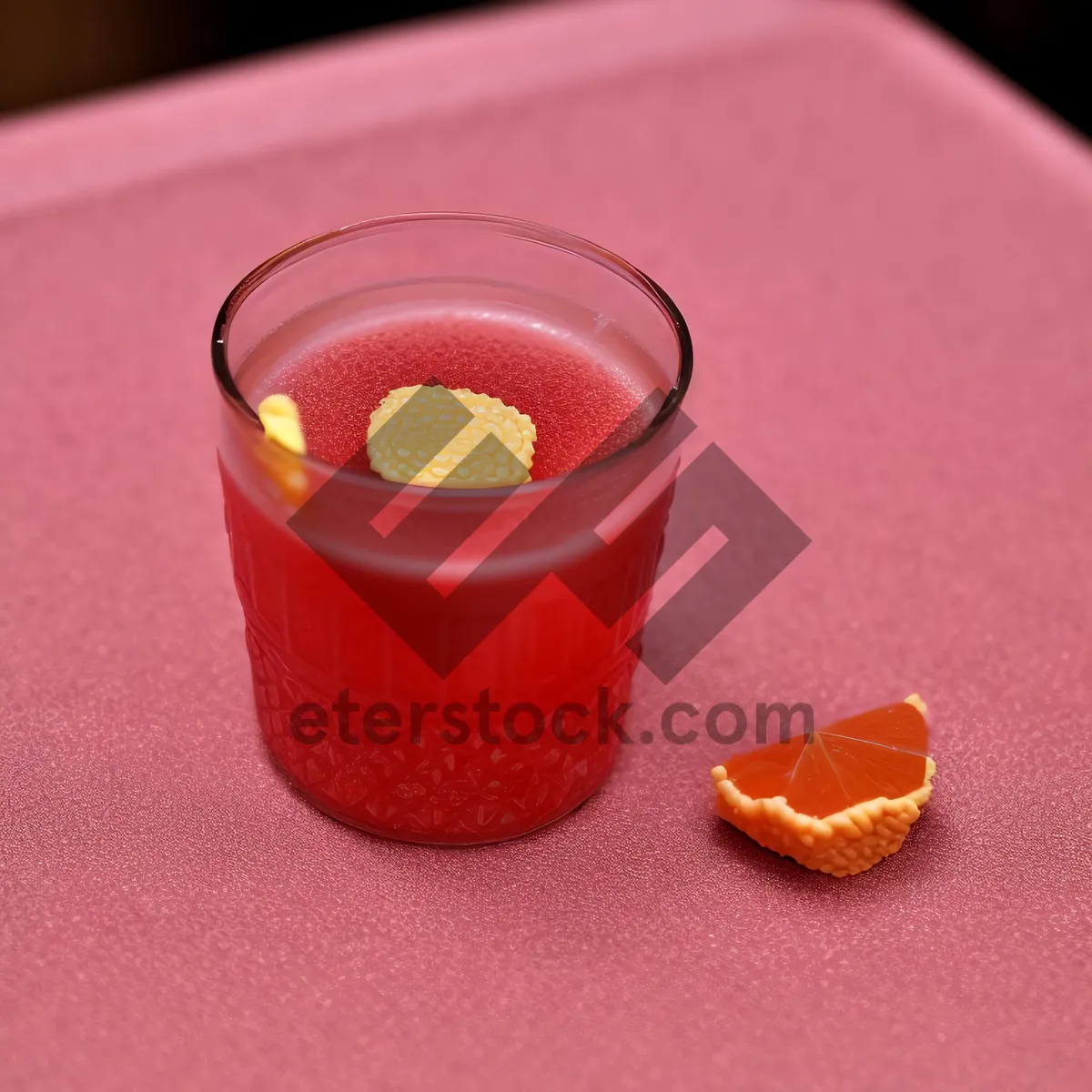 Picture of Refreshing strawberry yogurt drink in glass with ice