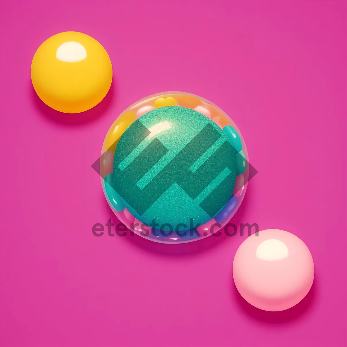 Picture of Glossy Glass Sphere with Reflective Shiny Design