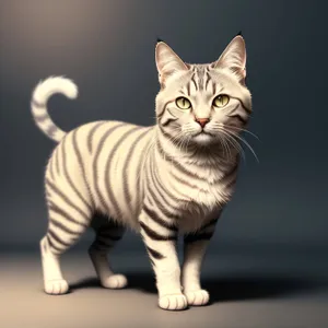 Curious Gray Tabby Kitty with Adorable Whiskers