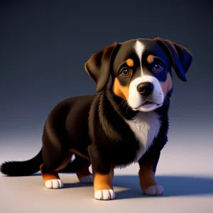 Playful Bulldog Pup Sitting in Studio