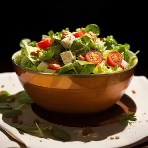 Delicious Vegetable Salad Plate With Fresh Ingredients