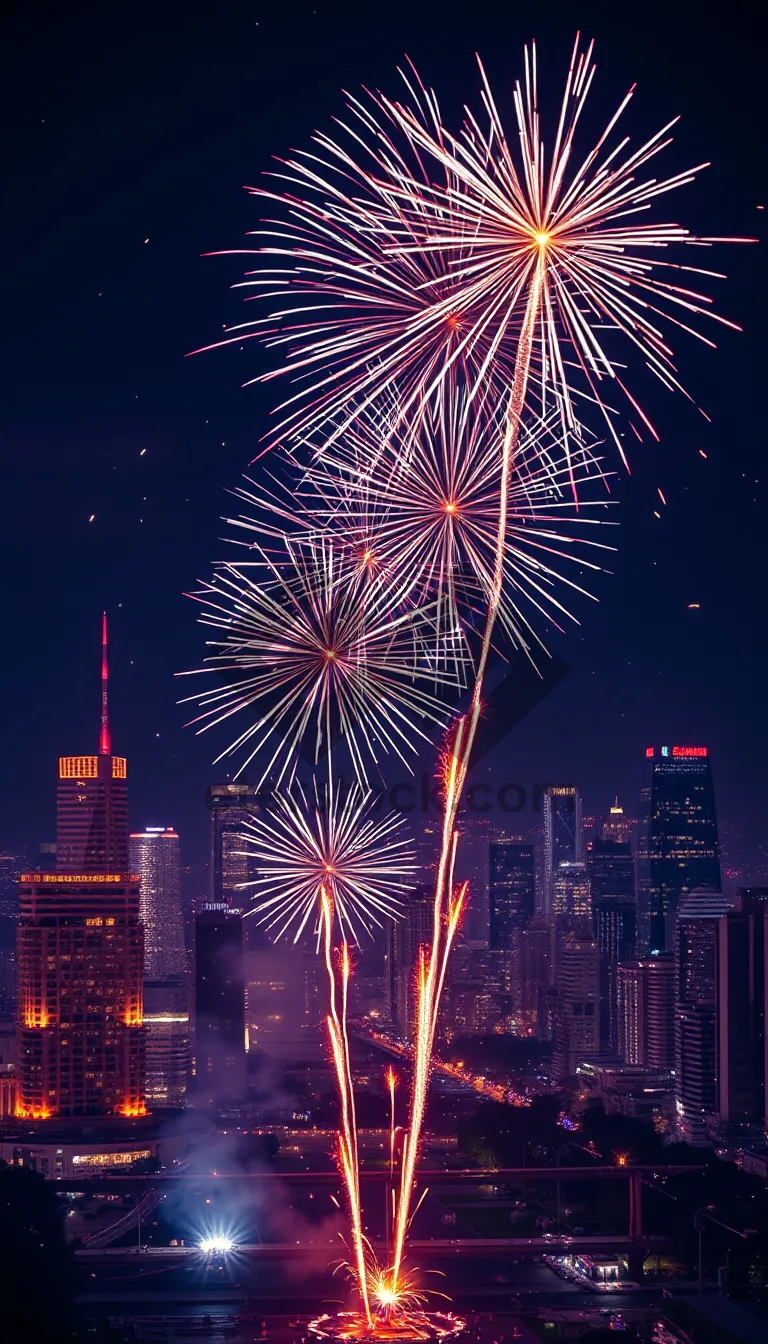 Picture of Colorful fireworks display lighting up the night sky