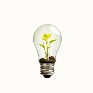 Innovative glass bulb symbolizing bright ideas and creativity