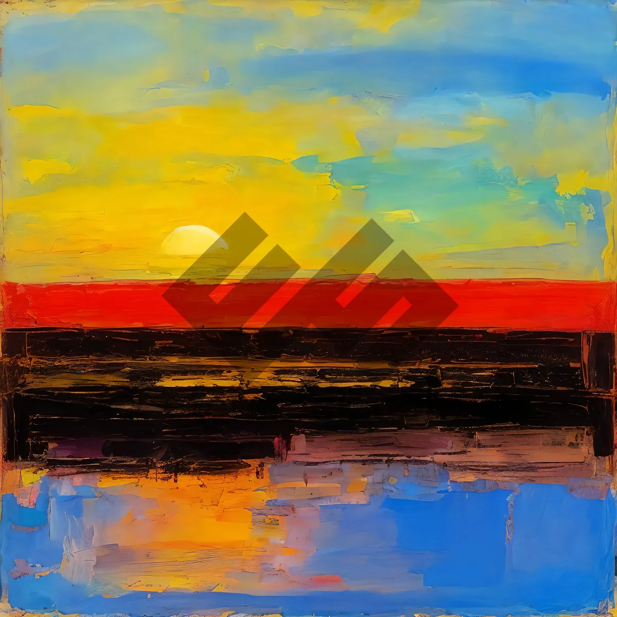 Picture of Vibrant Coastal Sunset Painting