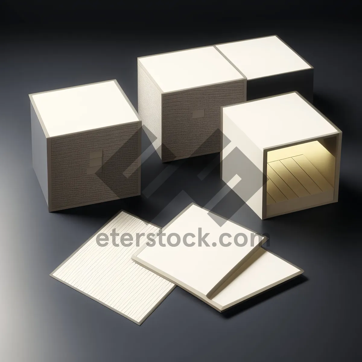 Picture of 3D Empty Cardboard Shipping Box Package Delivery