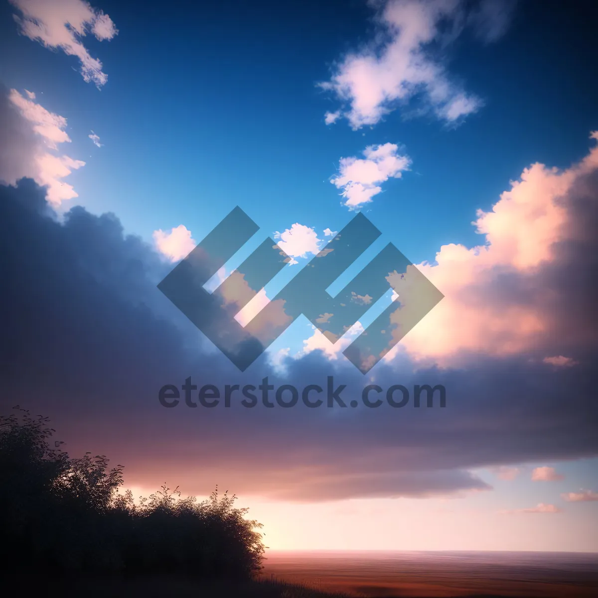 Picture of Vibrant Sunset over Heavenly Cloudscape.