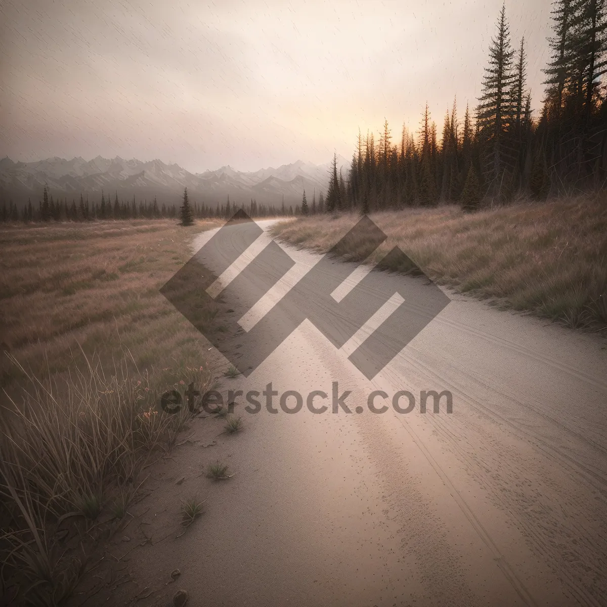 Picture of Serene Winter Landscape with Snow-Covered Trees