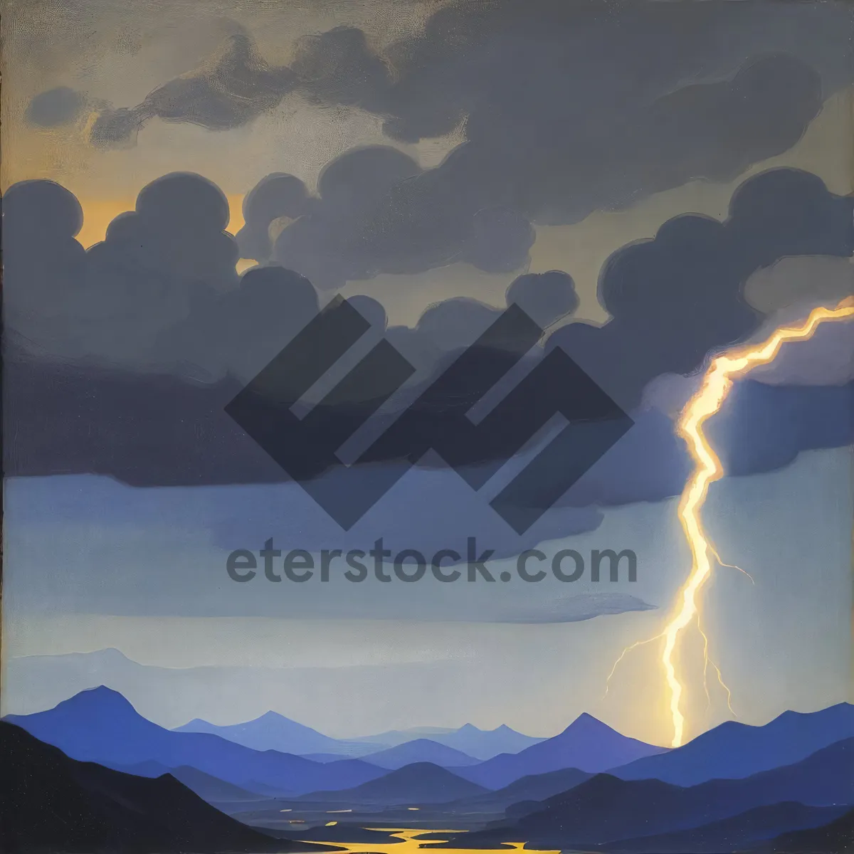 Picture of Serene Sunset Over Majestic Mountain Range