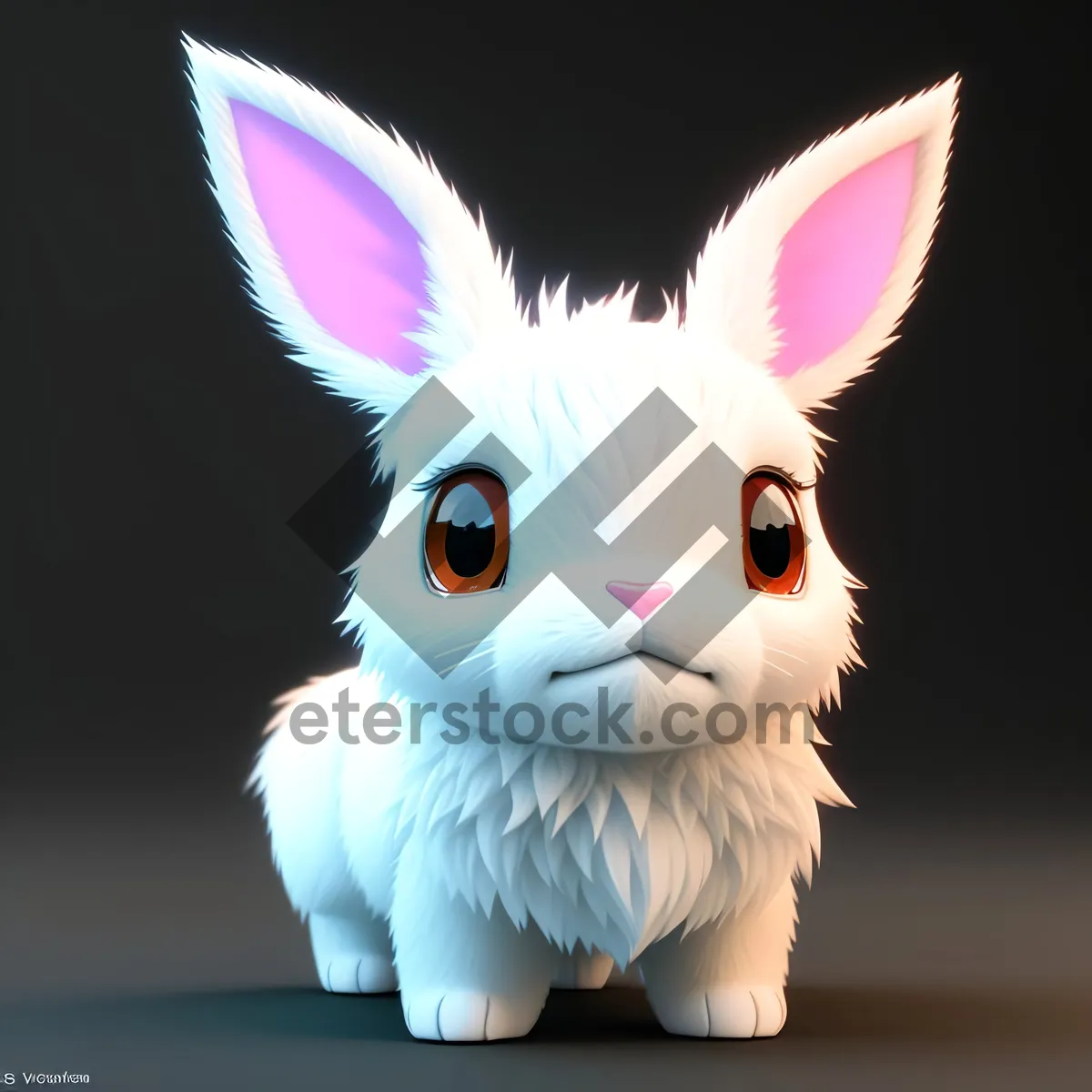 Picture of Fluffy Easter Bunny Bookend - Adorably Cute Furry Pet!