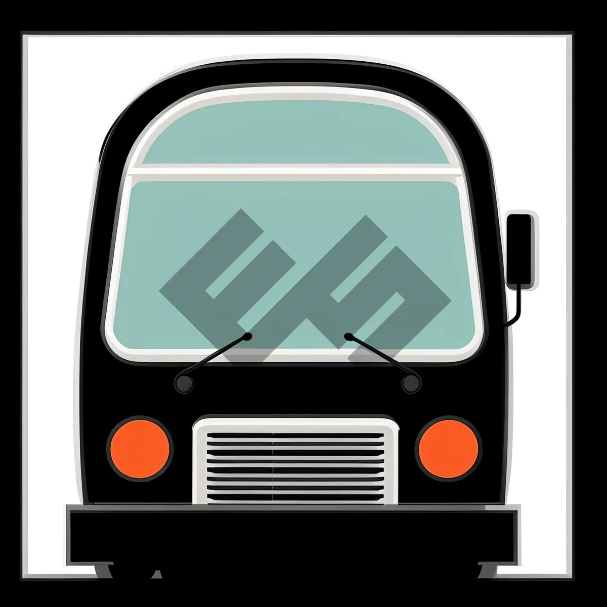 Picture of Modern glossy black square web icons: Push button elements set.