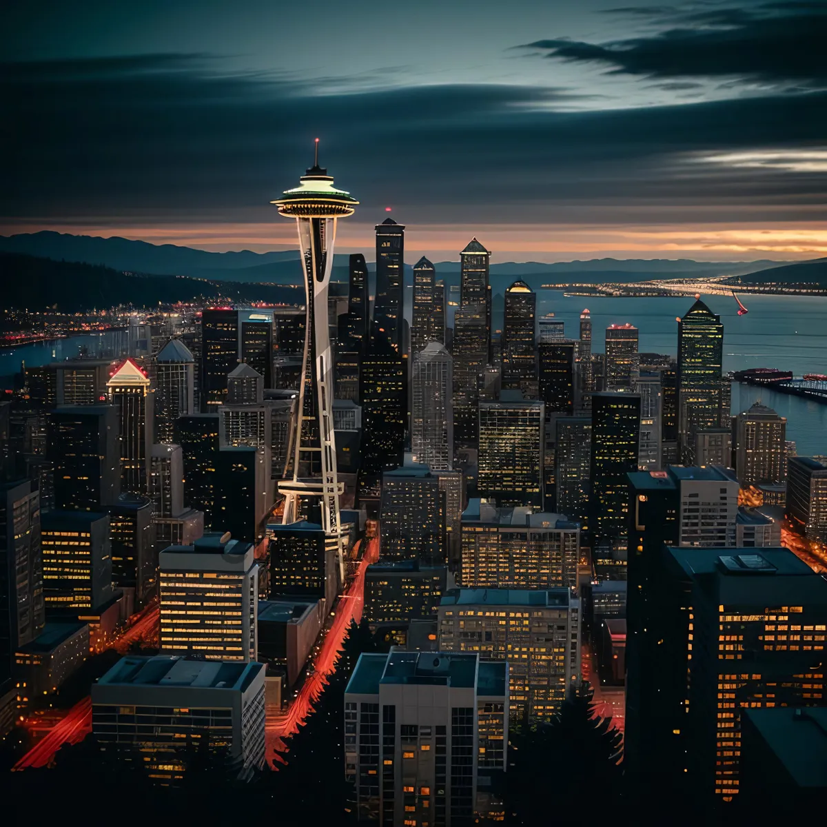 Picture of City Lights at Dusk: A Majestic Urban Skyline