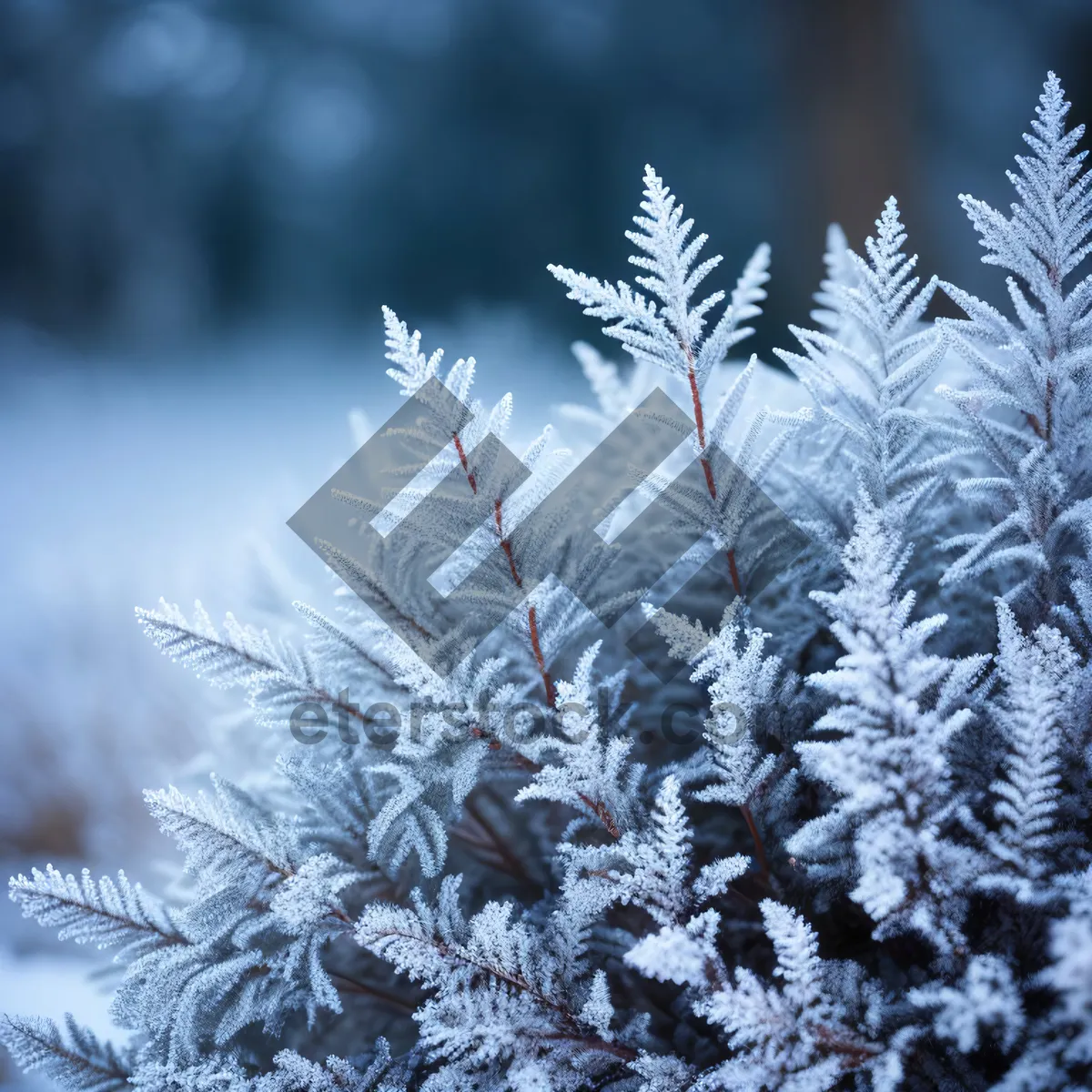 Picture of Winter Wonderland: Snow-covered Pine Tree Branch