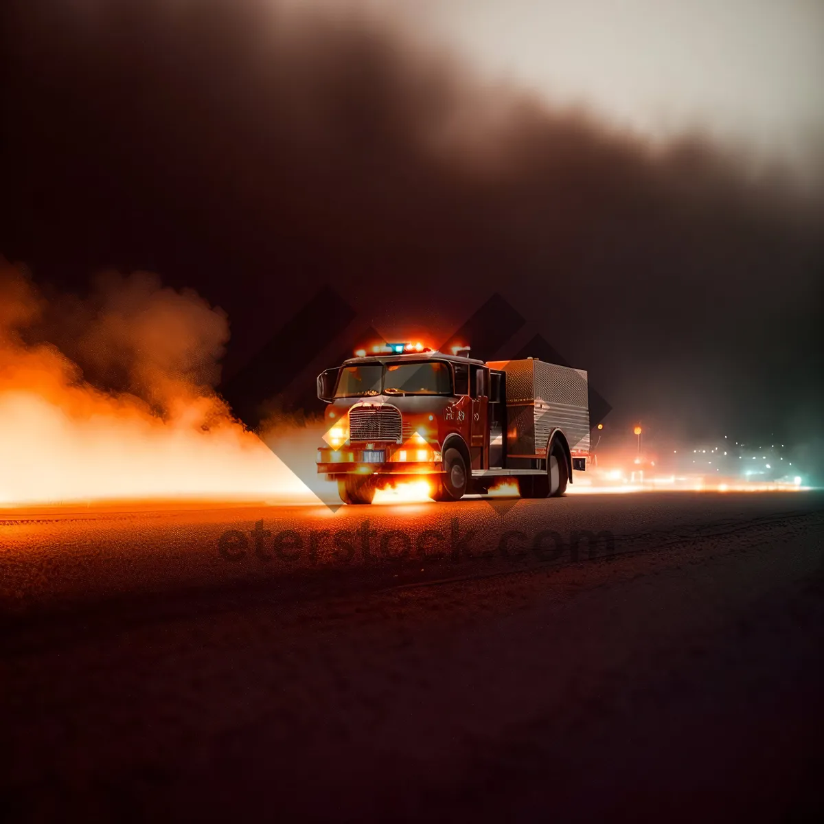 Picture of Sunset Snowplow on Highway