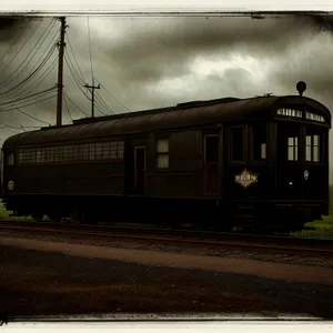 Vintage Electric Locomotive at Railway Station