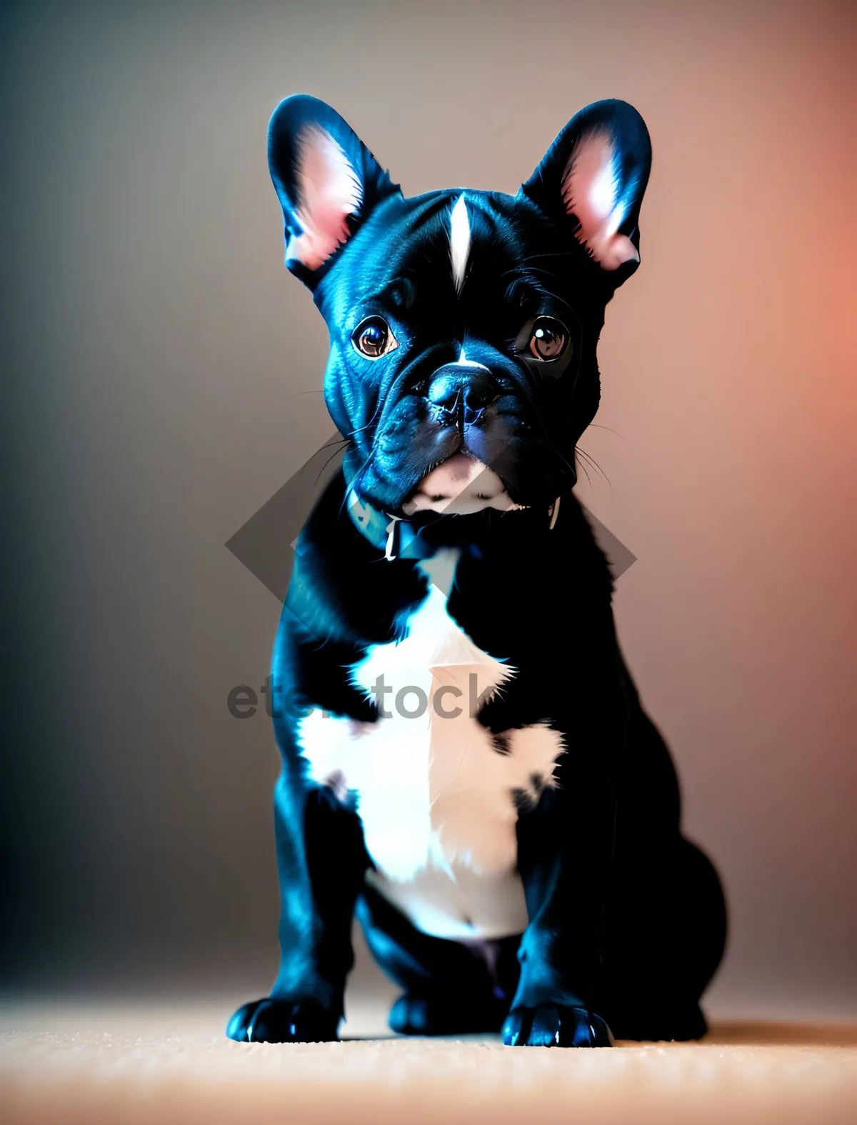 Picture of Black Dog with Protective Muzzle Restraint - Portrait