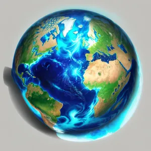 Planet Earth - 3D global map with continents