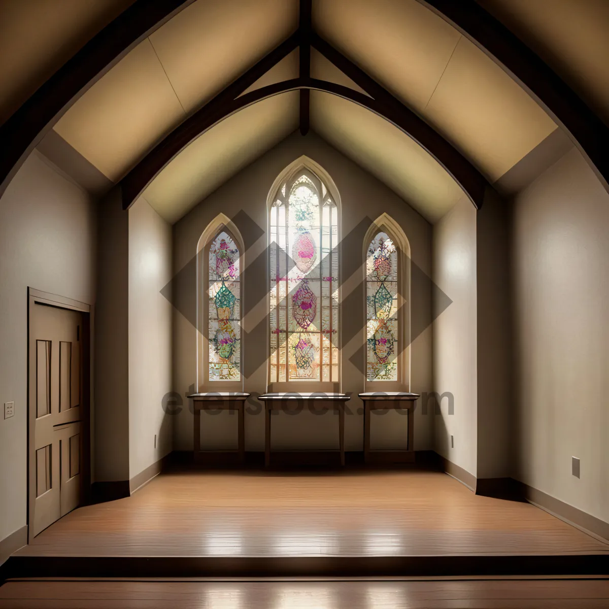 Picture of Stunning Cathedral Hall with Historic Religious Altar