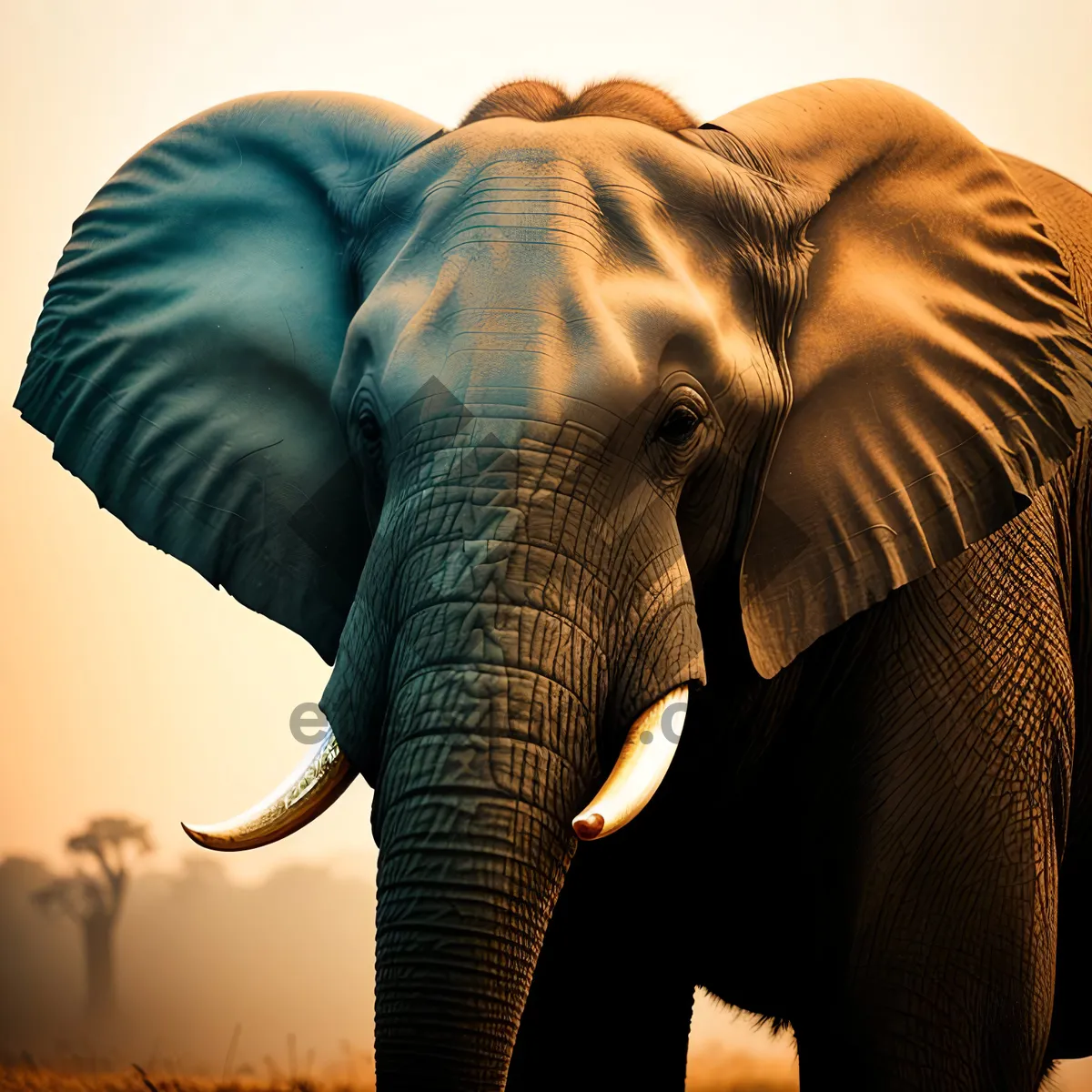 Picture of Majestic Pachyderm in South African Wildlife Reserve