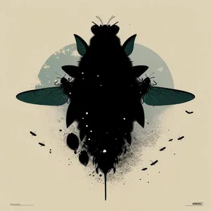 Grunge Insect Art: Dirty Splash Design Element