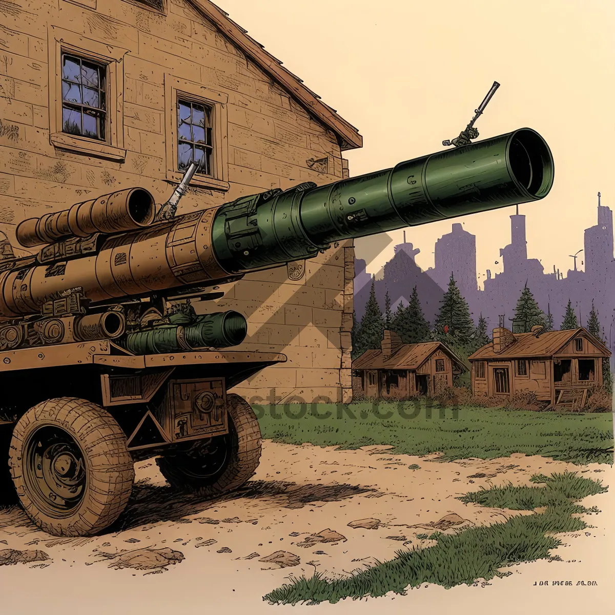 Picture of Skybound Armament: High-Angle Gun on Military Tank