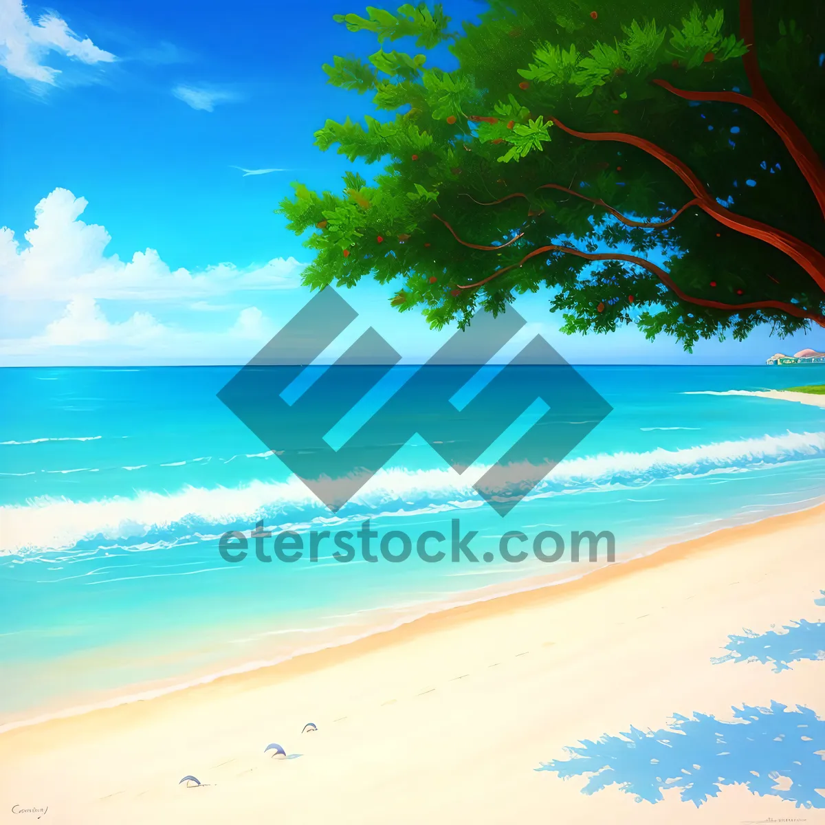 Picture of Sun-kissed Tranquility: Tropical Paradise on a Coastline