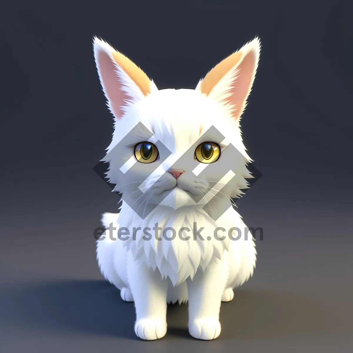 Picture of Fluffy White Kitty with Curious Whiskers