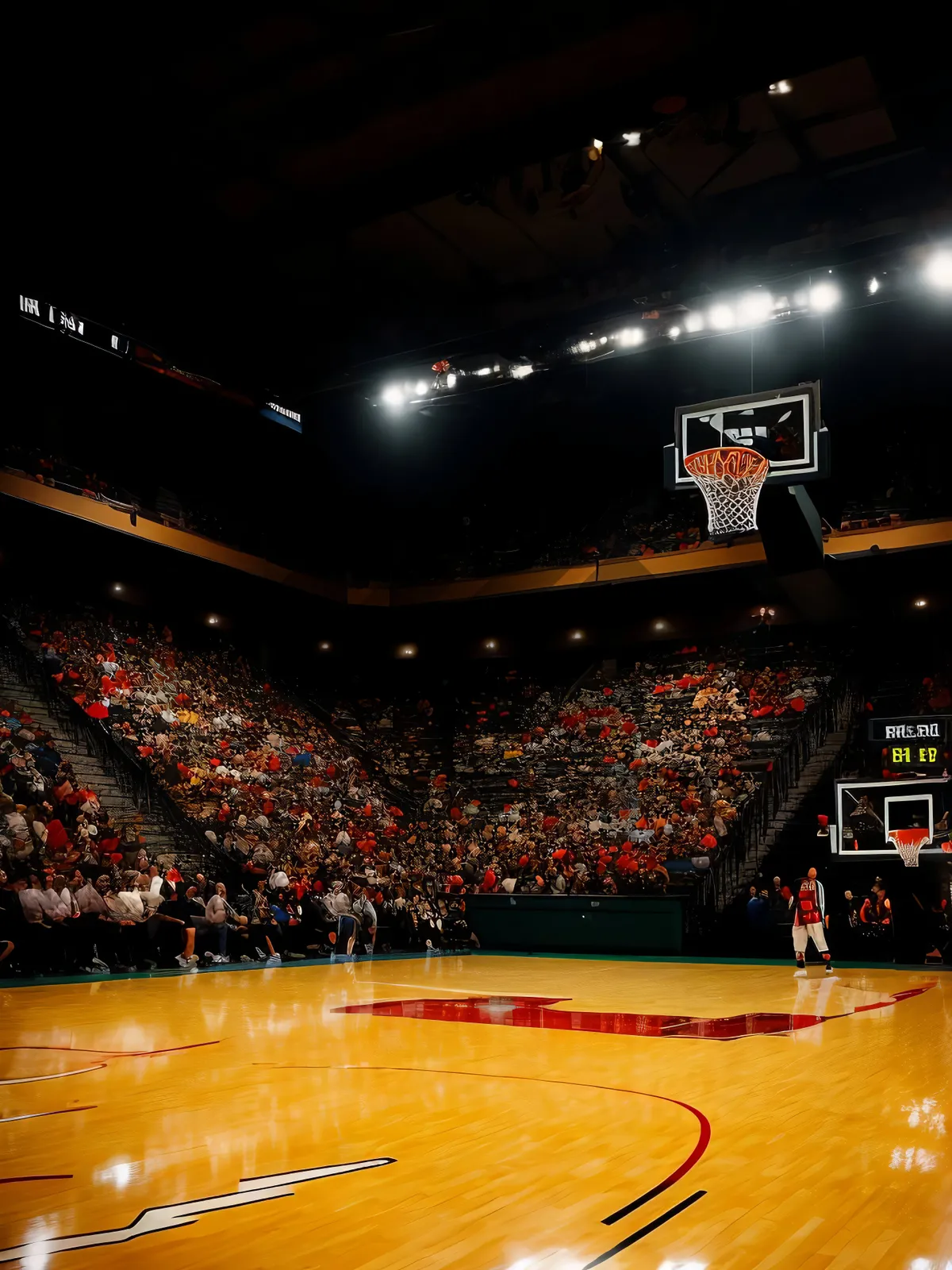 Picture of Vibrant Nighttime Stadium Crowd Cheering at a Championship Match