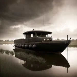 Luxury yacht sailing at sea.