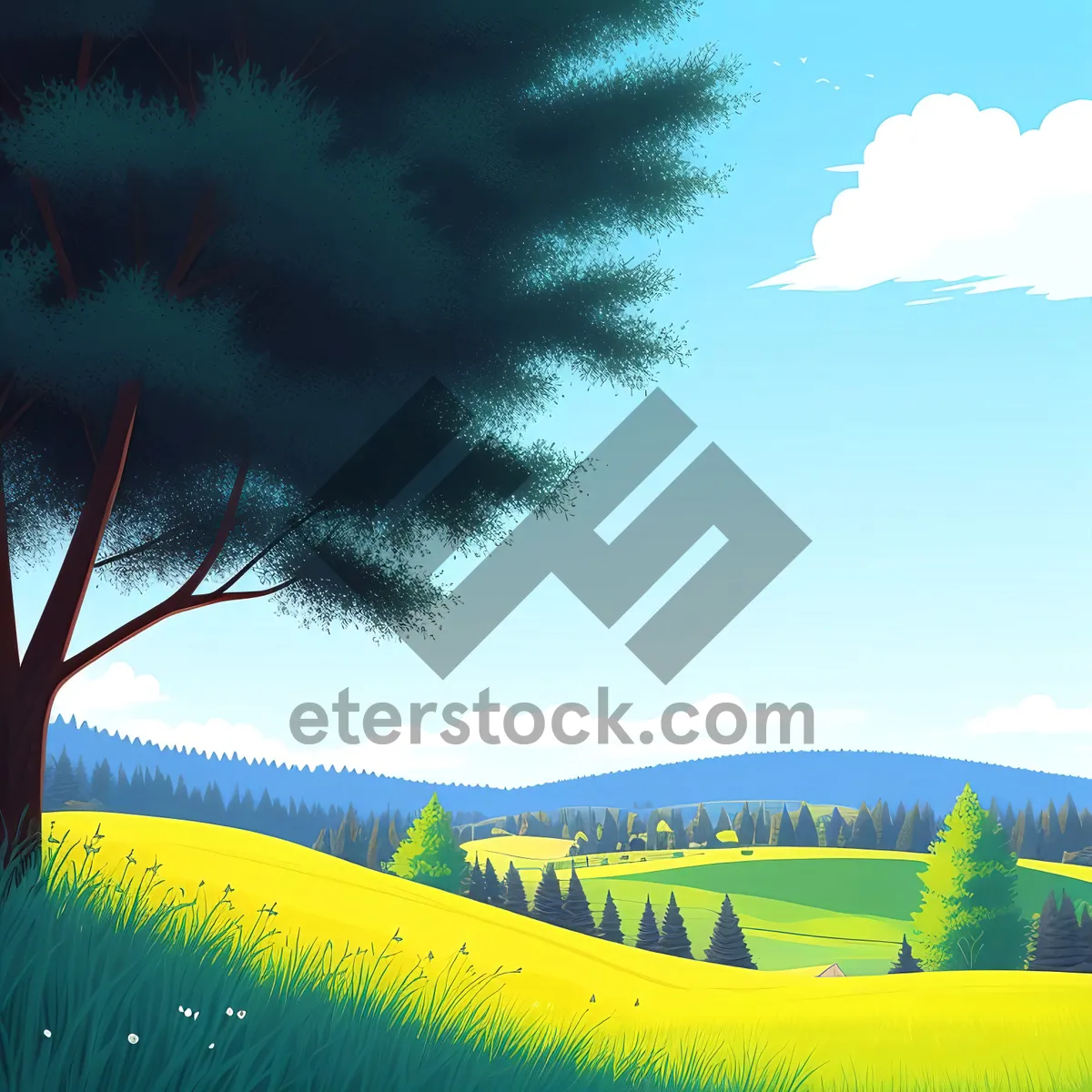 Picture of Majestic Rapeseed Field Under Sunny Skies